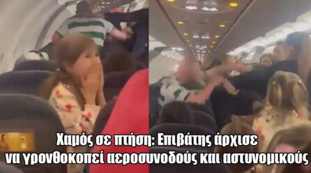 Χαμός σε πτήση: Επιβάτης άρχισε να γρονθοκοπεί αεροσυνοδούς και αστυνομικούς (ΒΙΝΤΕΟ)